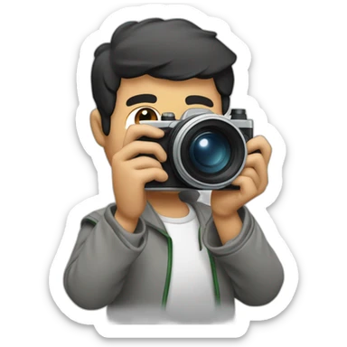 A palestinan jornalest holdin a camera sticker