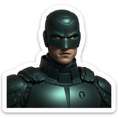 retro sci-fi armored warrior sticker