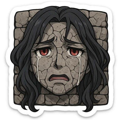 Nigredo's face from Overlord anime, stylized as a detailed and expressive wall, anime-inspired, suitable for emoji or icon use sticker
