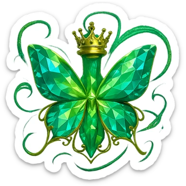 Add swirling, floating magical glowing and sparkling effects around the butterfly, similar to the luxurious magical energy effects seen on previous elixir bottles. The butterfly itself remains unchanged. Create a sense of luxury and magic with iridescent sparkles and glowing energy surrounding the butterfly. Transparent background, no shadow or base. sticker