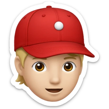 Red baseball cap sticker