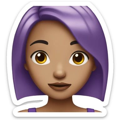 purple hair alt girl black eyes sticker