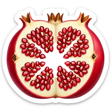 Opened pomegranate from top into 4 direction  sticker