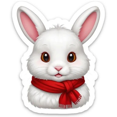 rabbit with scarf sticker