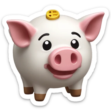 cochon tirelire qui cuit sur une broche sticker