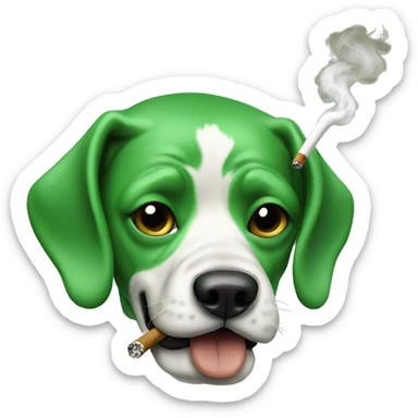 dog with skate smoking green cigar sticker