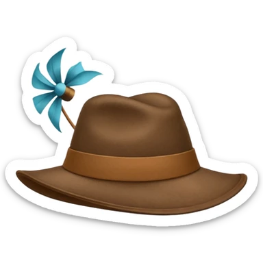 hat blowing away in the wind, no human sticker