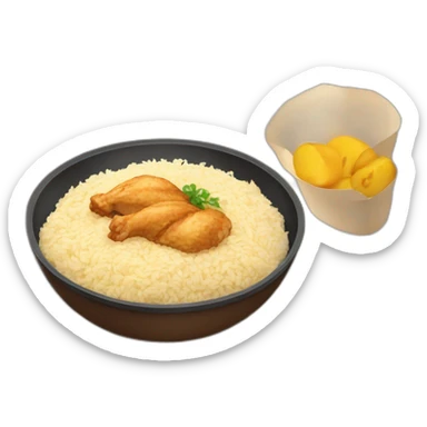 The most common type of food is chicken and rice  sticker