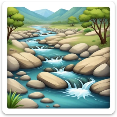 small flowing river with clear water sticker