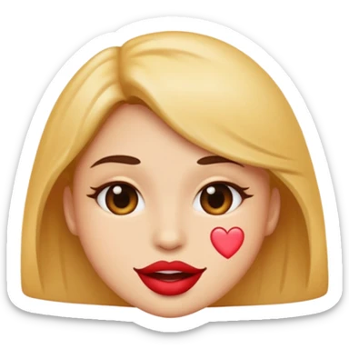 Flirting emoji with 🫦 lips sticker