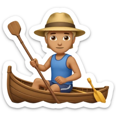 man rowing boat sticker