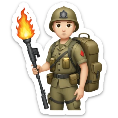 flame thrower world war 2 sticker