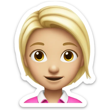 Cute blonde girl with pink golf balls  sticker