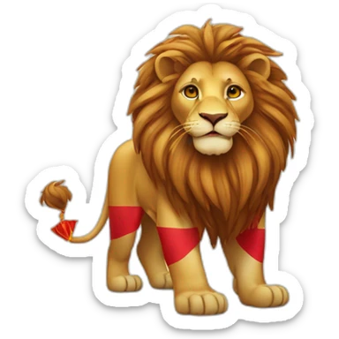 Lion avec ke drapeau du maroc sticker