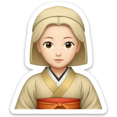 lesbian-scholar-in-the-heian-era wearing Beige sticker