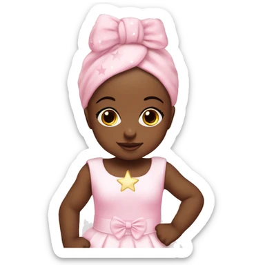 Baby girl with traje white with stars pink  sticker