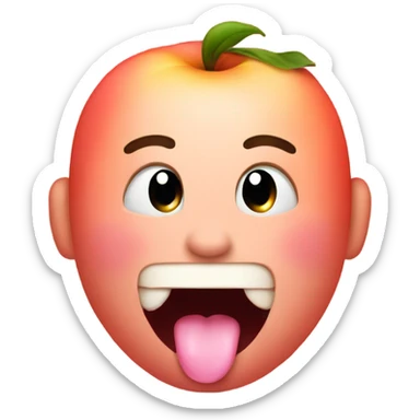 Face with tongue and peach emoji combined sticker