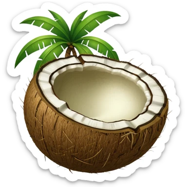 Green Coconut shell sticker