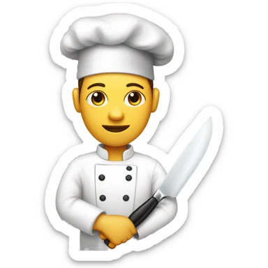chef with butcher knife sticker