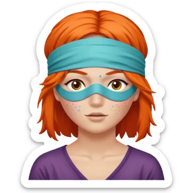 Blindfold person with different colors of hair. No trusting games with people blindfolded behind steering wheel sticker