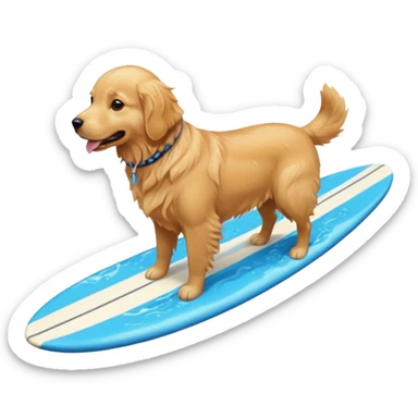 dog on a surfboard sticker