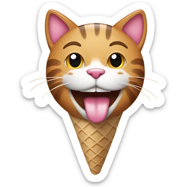 Cat smiling with a ice cream sticker