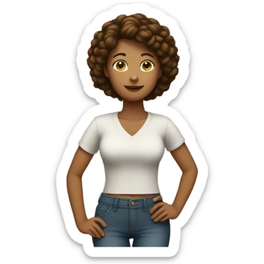 Full body picture of woman with hand on hip sticker