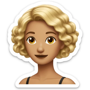 Bailarina pelo castaño mechas rubias sticker