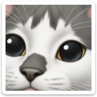 Tuxedo cat fluffy with black dot on nose sticker