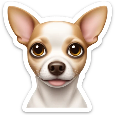 White brown chihuahua with heart shaped fur on forehead sticker