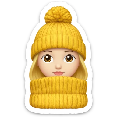 Winter Knit Hat yellow sticker