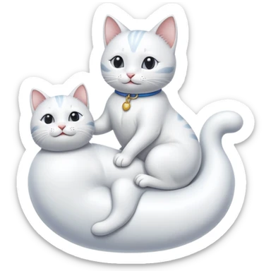 White anthropomorphic cat ride on dick sticker