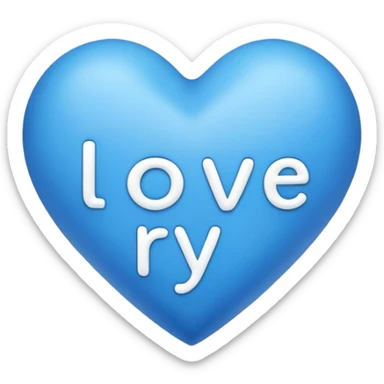 Blue heart with the words I Love You Ry in the middle  sticker