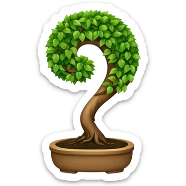 Bonzai with a question mark shape sticker