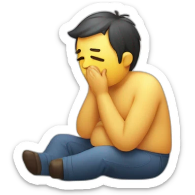 tummy ache man sticker