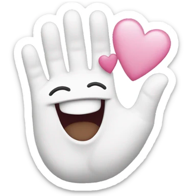 smile with hand hearts  sticker