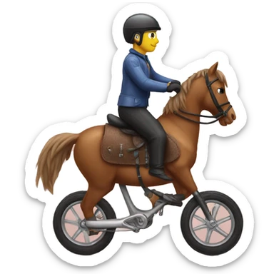 Horse riding tiny bike sticker