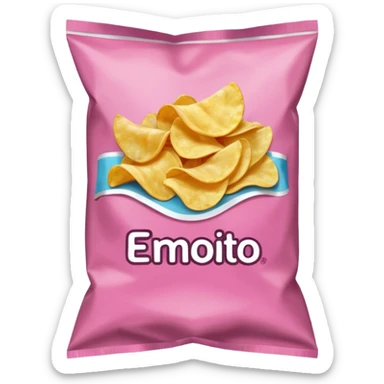 Pink bag of potato chips sticker