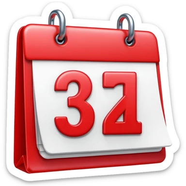 number 1 on calendar sticker