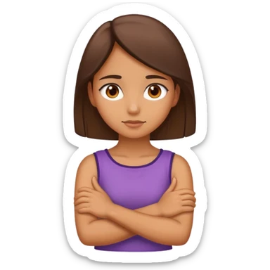 Girl with X eyes arms crossed over neck sticker