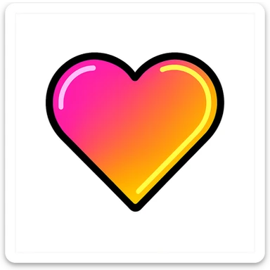 gradient heart icon, modern icon style, clean lines, neon glow effect, no text sticker