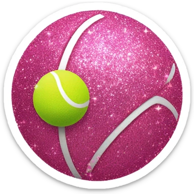 Pink tennis ball with glitter  sticker