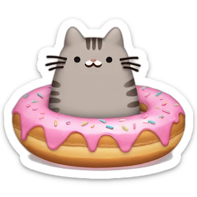 Pusheen with donut sticker