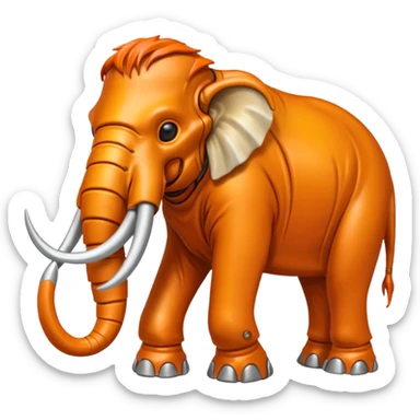 Little completely orange mammouth cyborg sticker