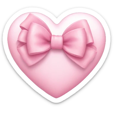 light pink heart with a bow sticker