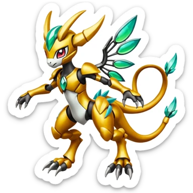 Meloetta-Wargreymon-Pokémon-Digimon-Fakémon-fusion-hybrid-creature sticker