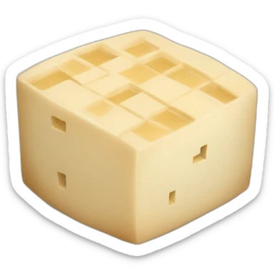 round tofu with a grid pattern on top sticker
