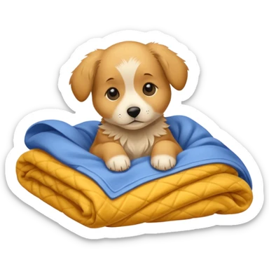 Sick puppy lying in bed sticker
