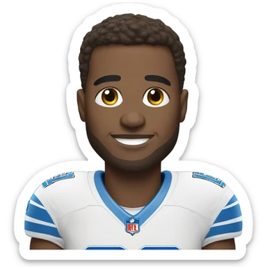 Detroit Lions in white jersey  sticker