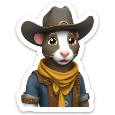 remy the rat cowboy sticker